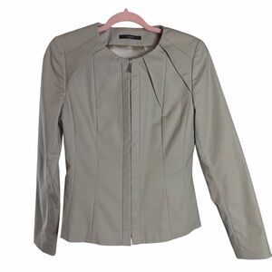 Tahari Tailored Peplum Zip Front Blazer